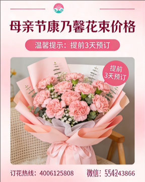 广州番禺区花店母亲节康乃馨花束